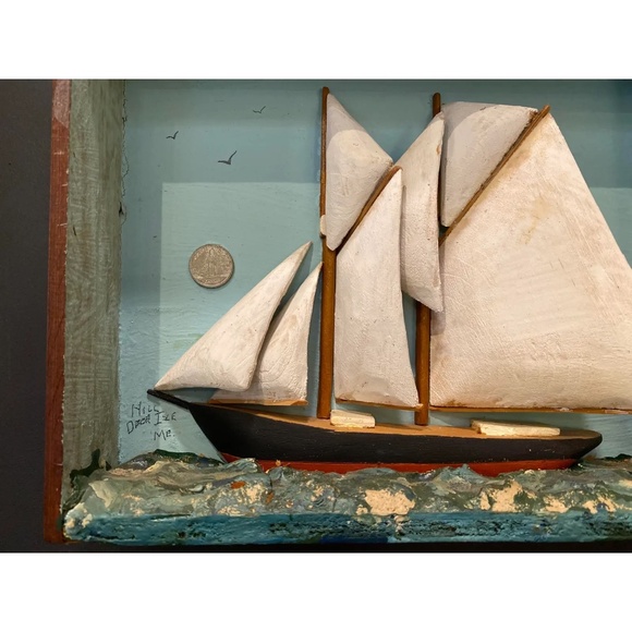ANTIQUE Deer Isle Sailboat Dioramas S/3 - Picture 5 of 14